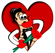 Gif animé coeur bisou